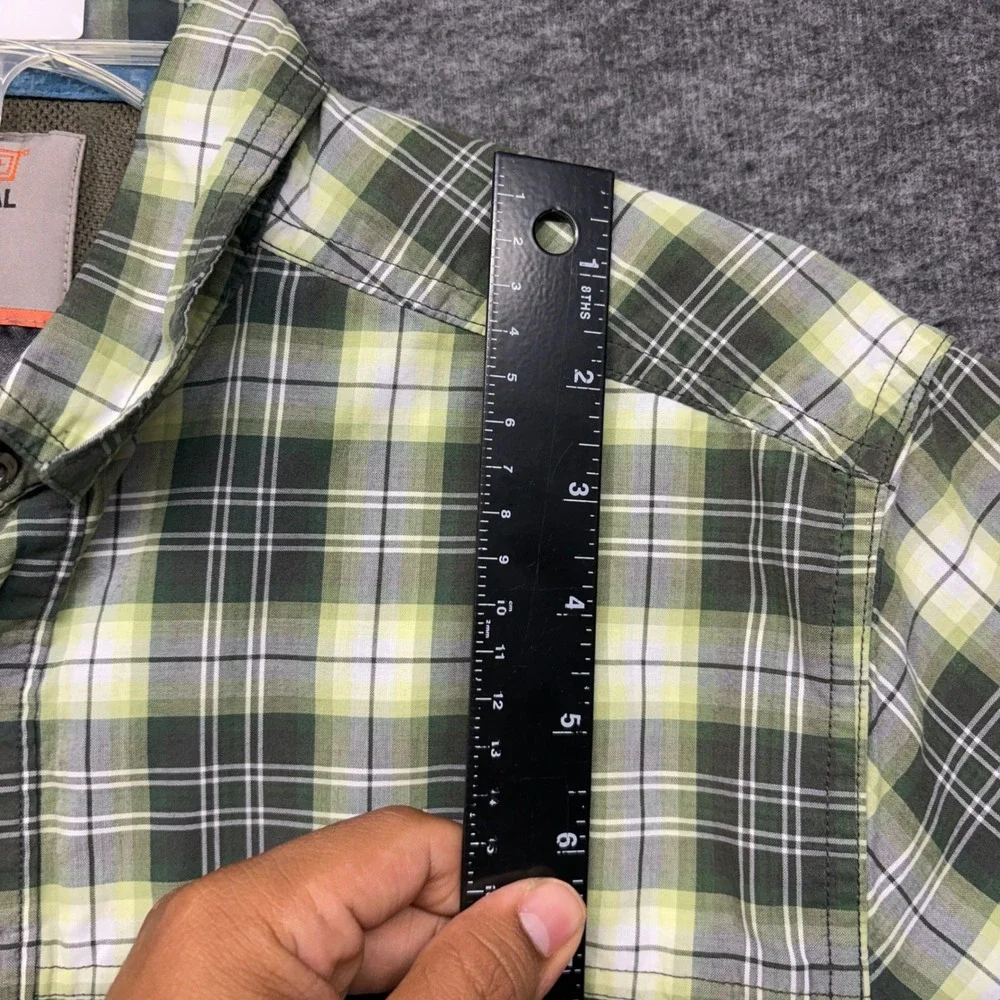 5.11 Tactical Mens Medium Green Plaid Ripstop Short Sleeve Vented Fishing Shirt - Picture 4 of 7